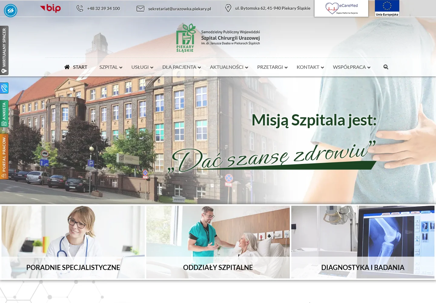 Szpital Chirurgii Urazowej w Piekarach Śląskich — Podgląd projektu