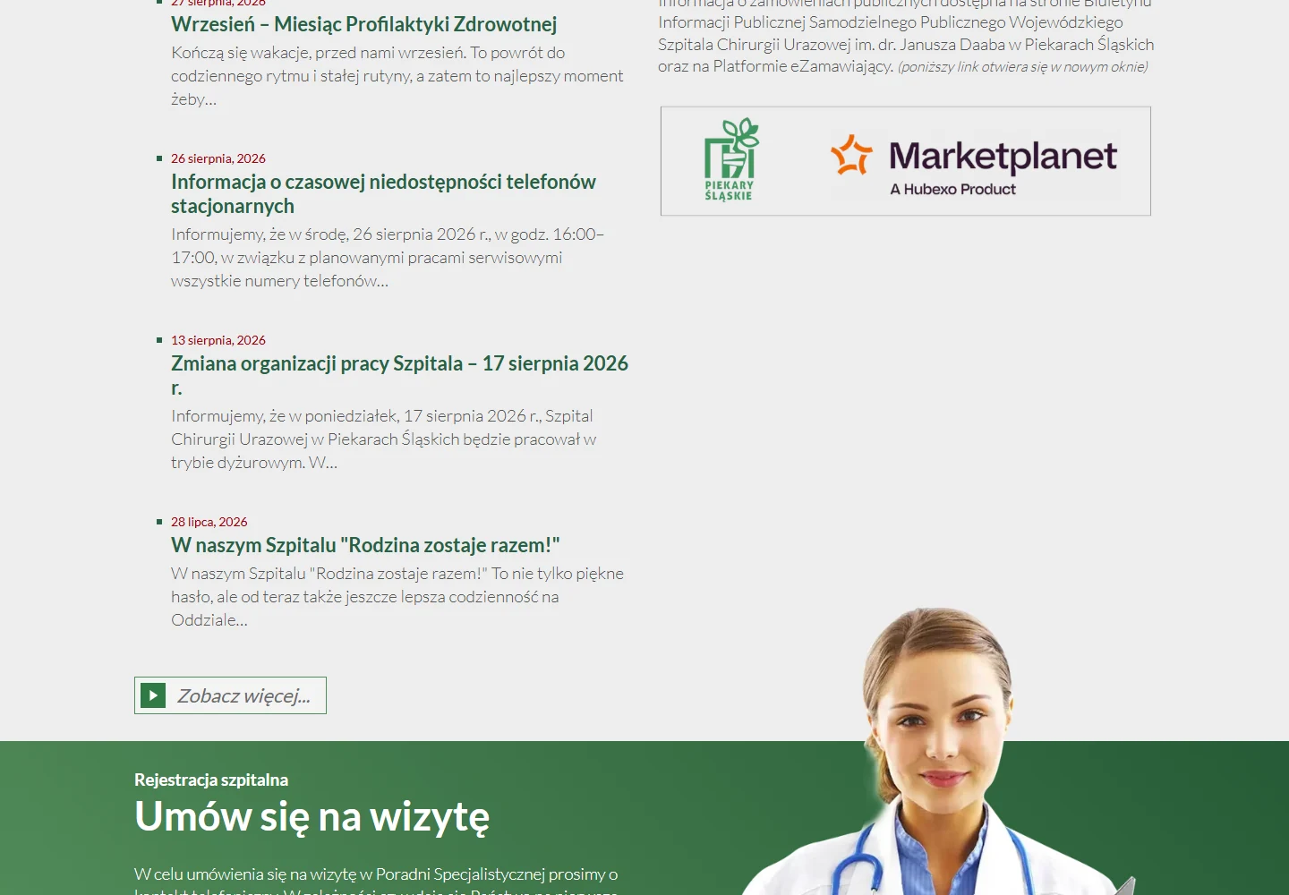 Szpital Chirurgii Urazowej w Piekarach Śląskich — Materiał z archiwum projektu