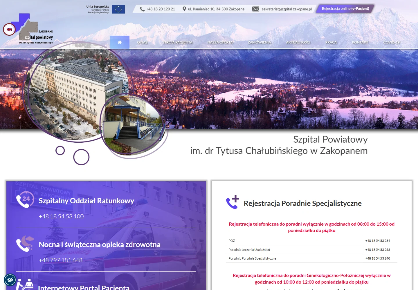 Szpital Powiatowy w Zakopanem — Podgląd projektu