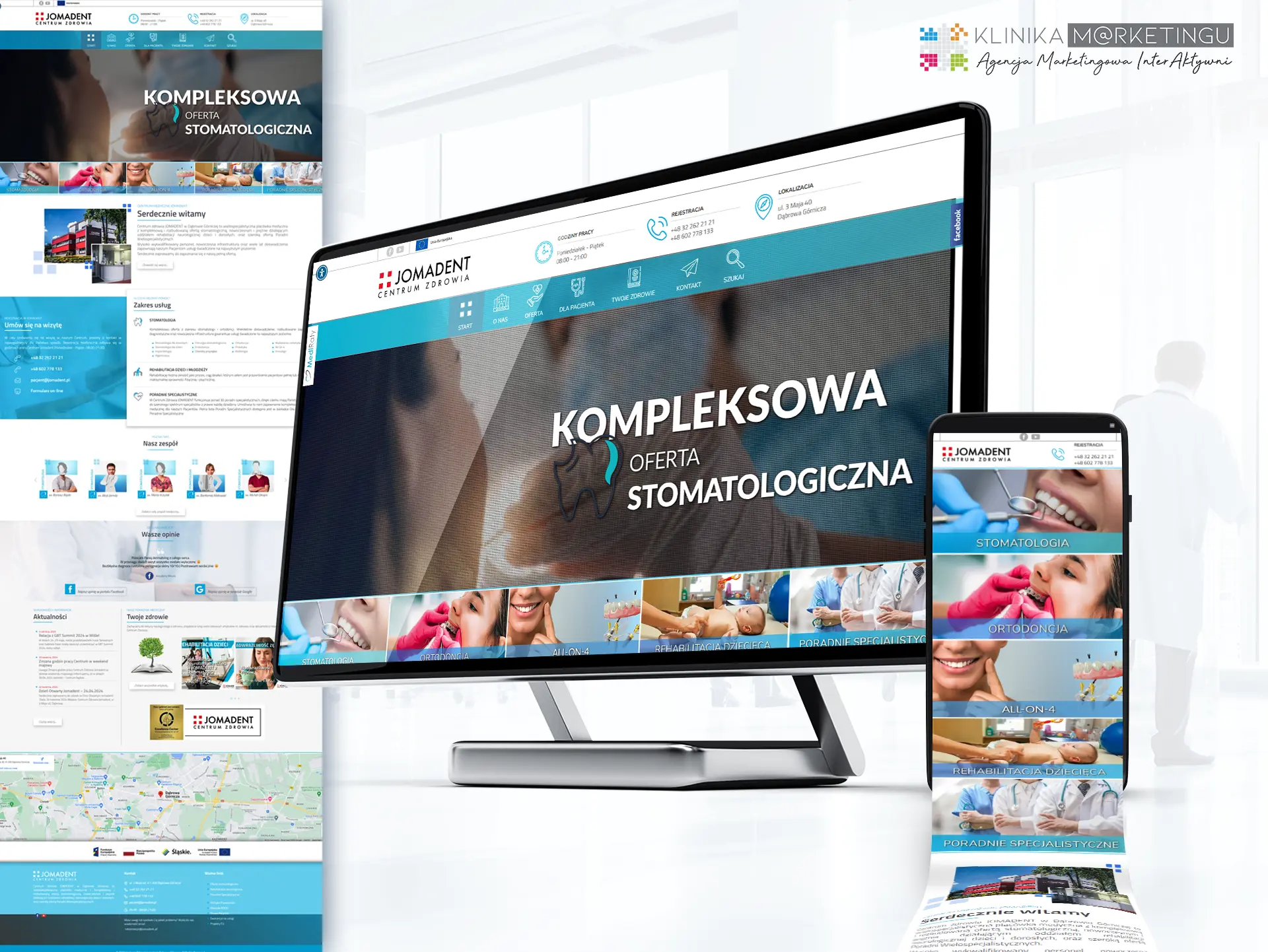 Projekt strony internetowej dla Centrum Medycznego Jomadent